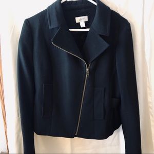 Loft Cropped black blazer size 6